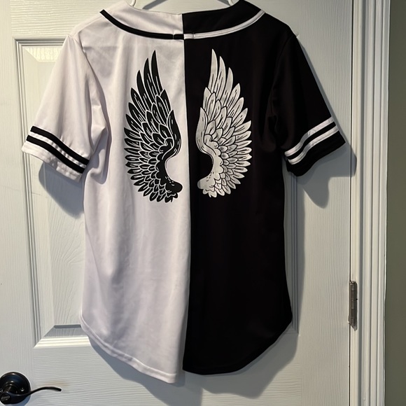 black and white, Rue21, button down short sleeve, size S - Picture 2 of 4